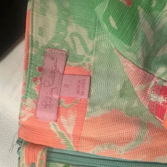Lilly Pulitzer Green Pink Floral Mini Skirt Skort - Picture 4 of 4